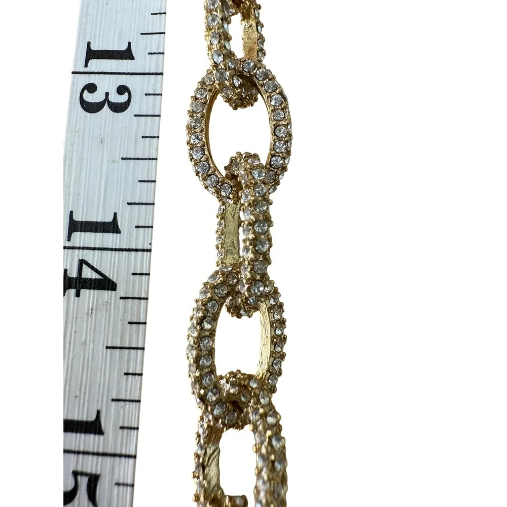 Glam Pave‎ Crystal Gold Tone Link Bracelet from J.Crew